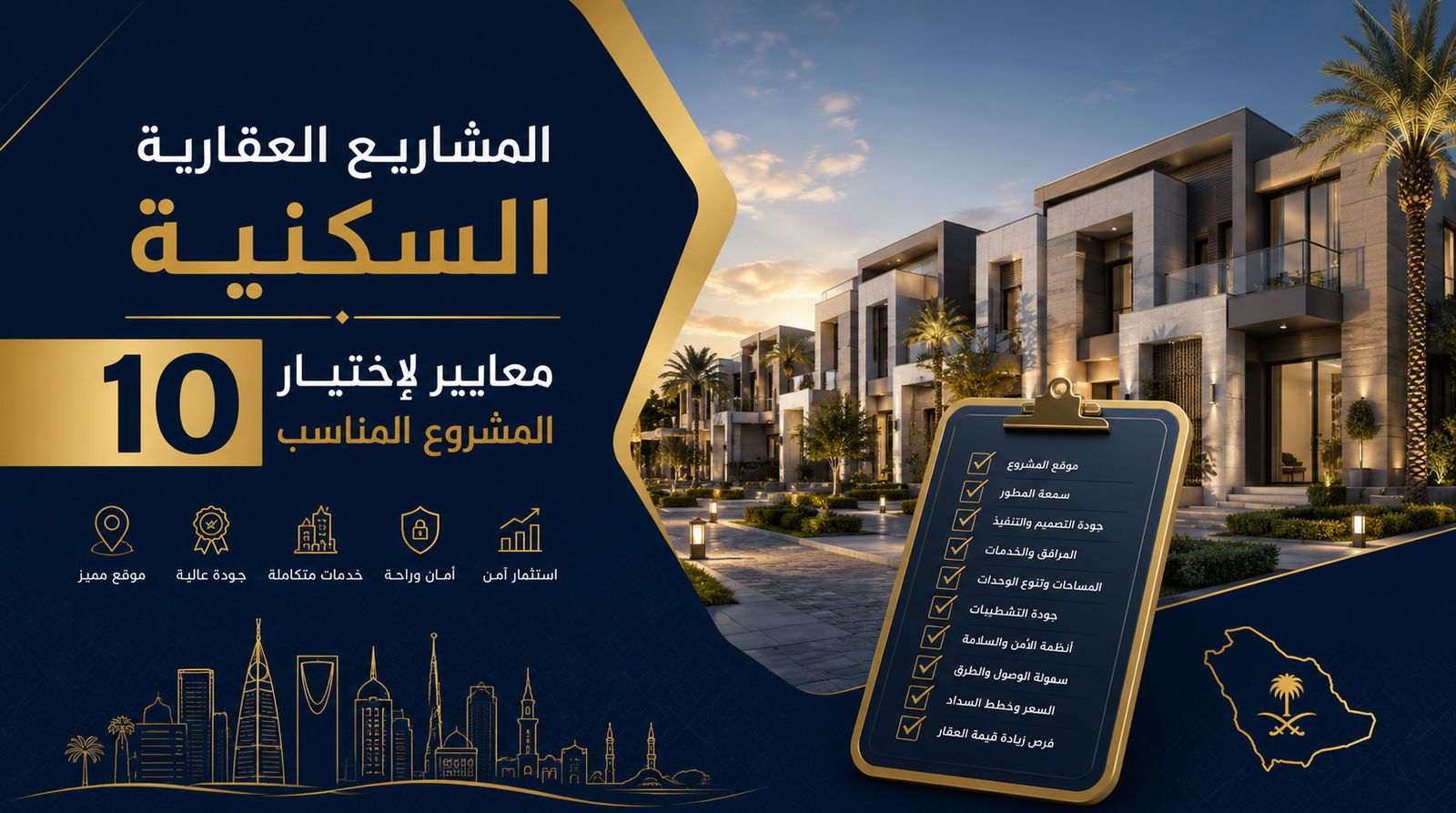 المشاريع العقارية السكنية 10 معايير لإختيار المشروع المناسب