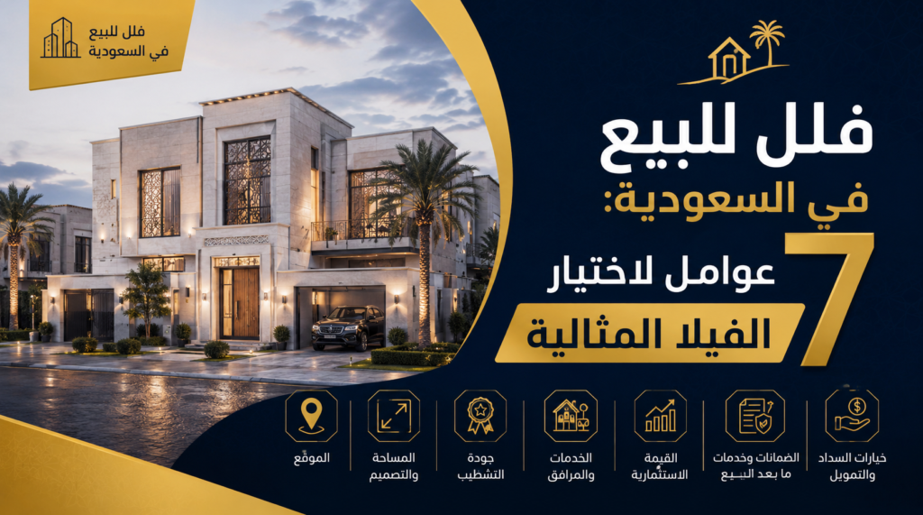 فلل للبيع في السعودية 7 عوامل لاختيار الفيلا المثالية