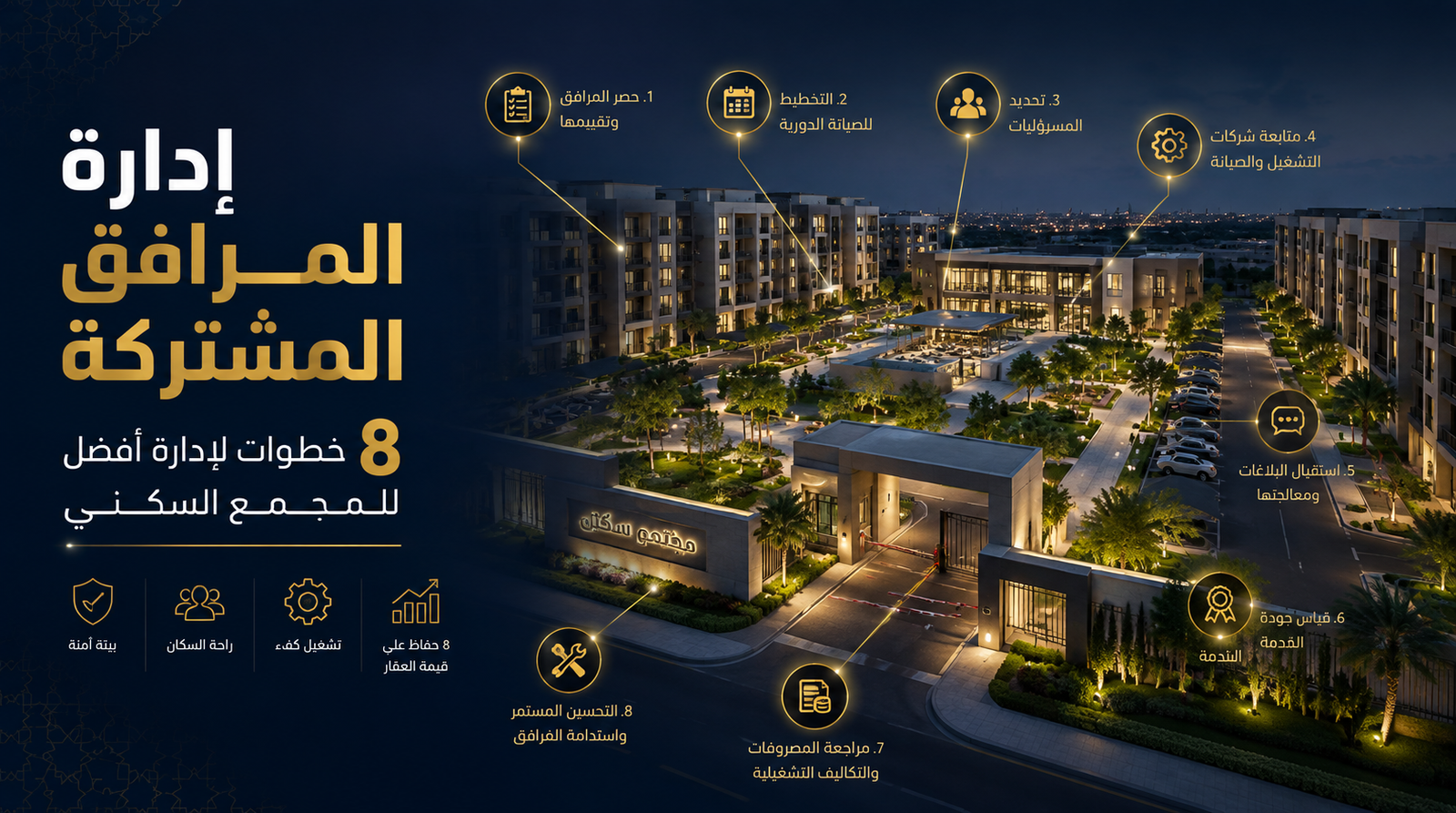 إدارة المرافق المشتركة 8 خطوات لإدارة أفضل للمجمع السكني