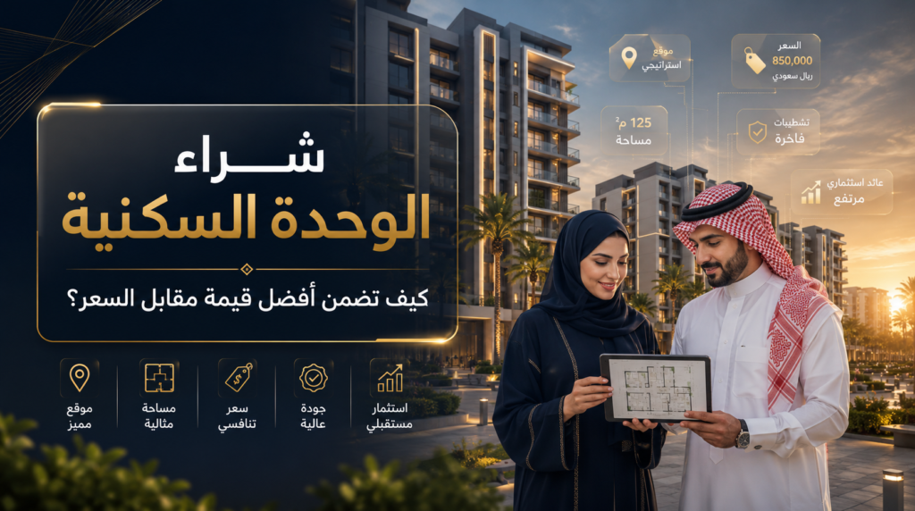 شراء الوحدة السكنية كيف تضمن أفضل قيمة مقابل السعر؟