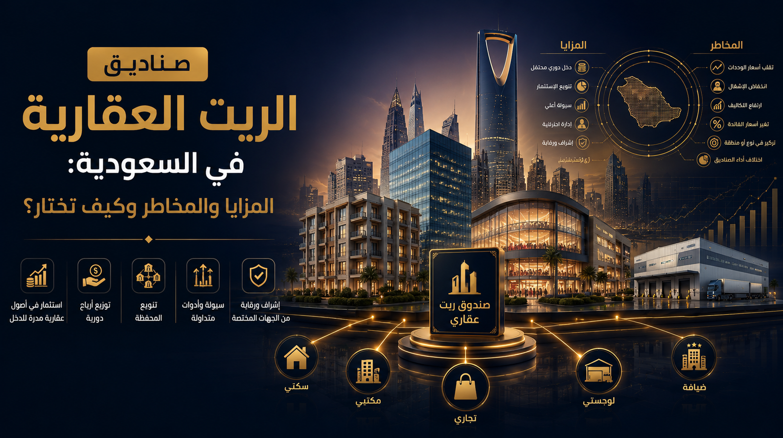 صناديق الريت العقارية في السعودية المزايا والمخاطر وكيف تختار؟