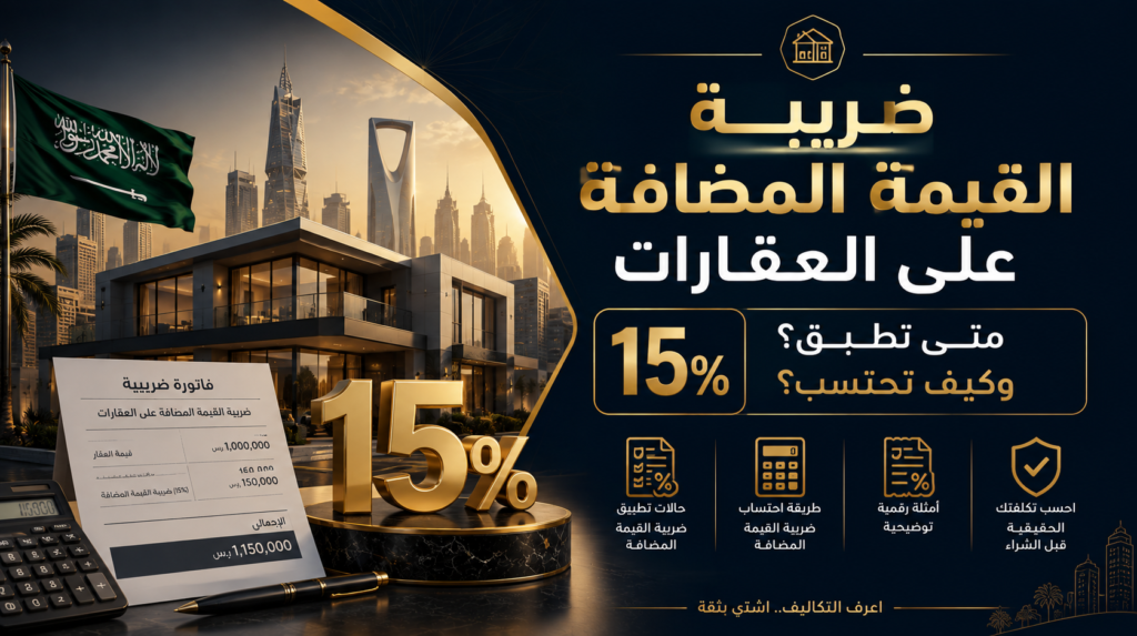 ضريبة القيمة المضافة على العقارات 15% متى تطبق؟ وكيف تحتسب؟