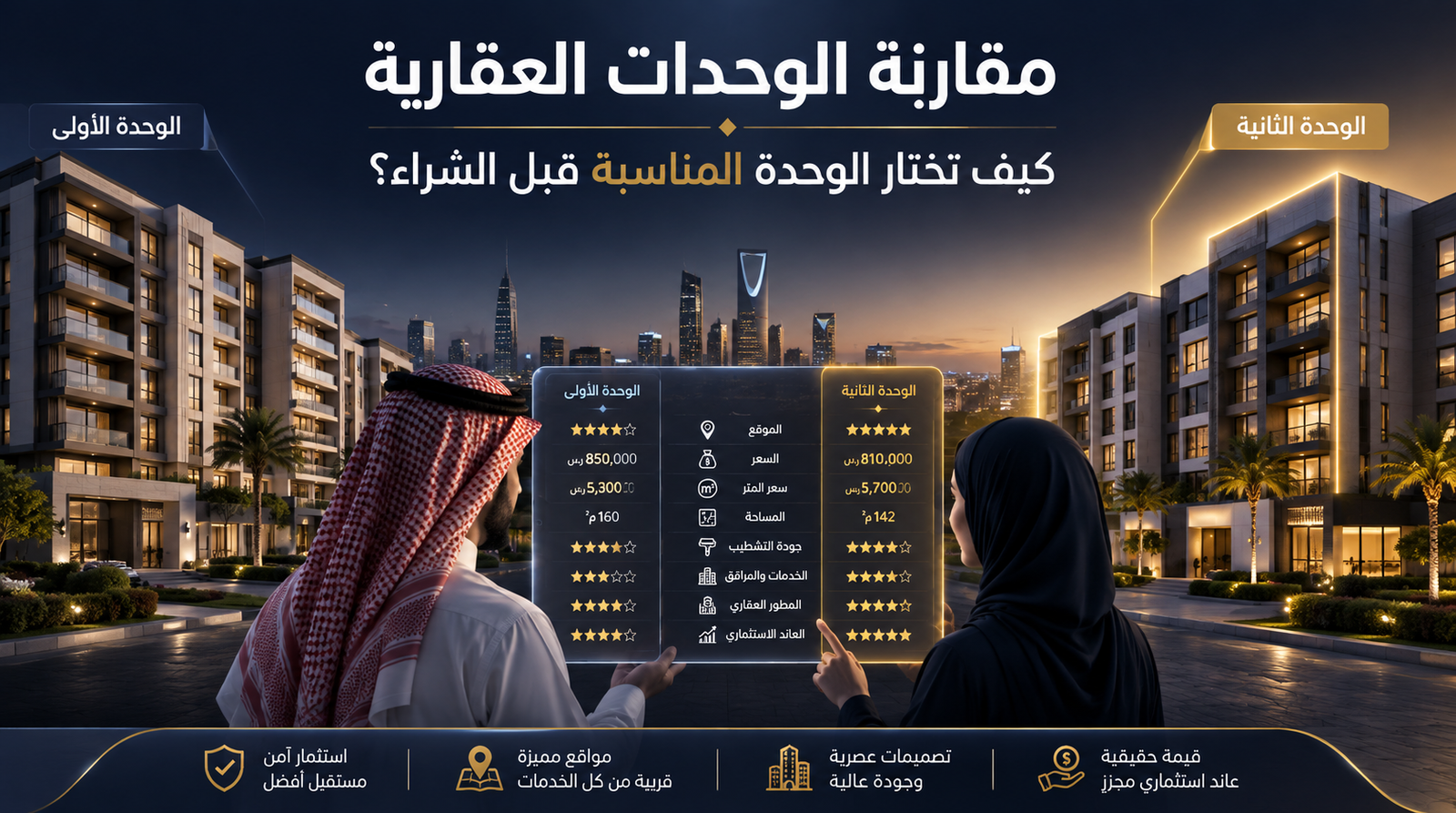 مقارنة الوحدات العقارية كيف تختار الوحدة المناسبة قبل الشراء؟