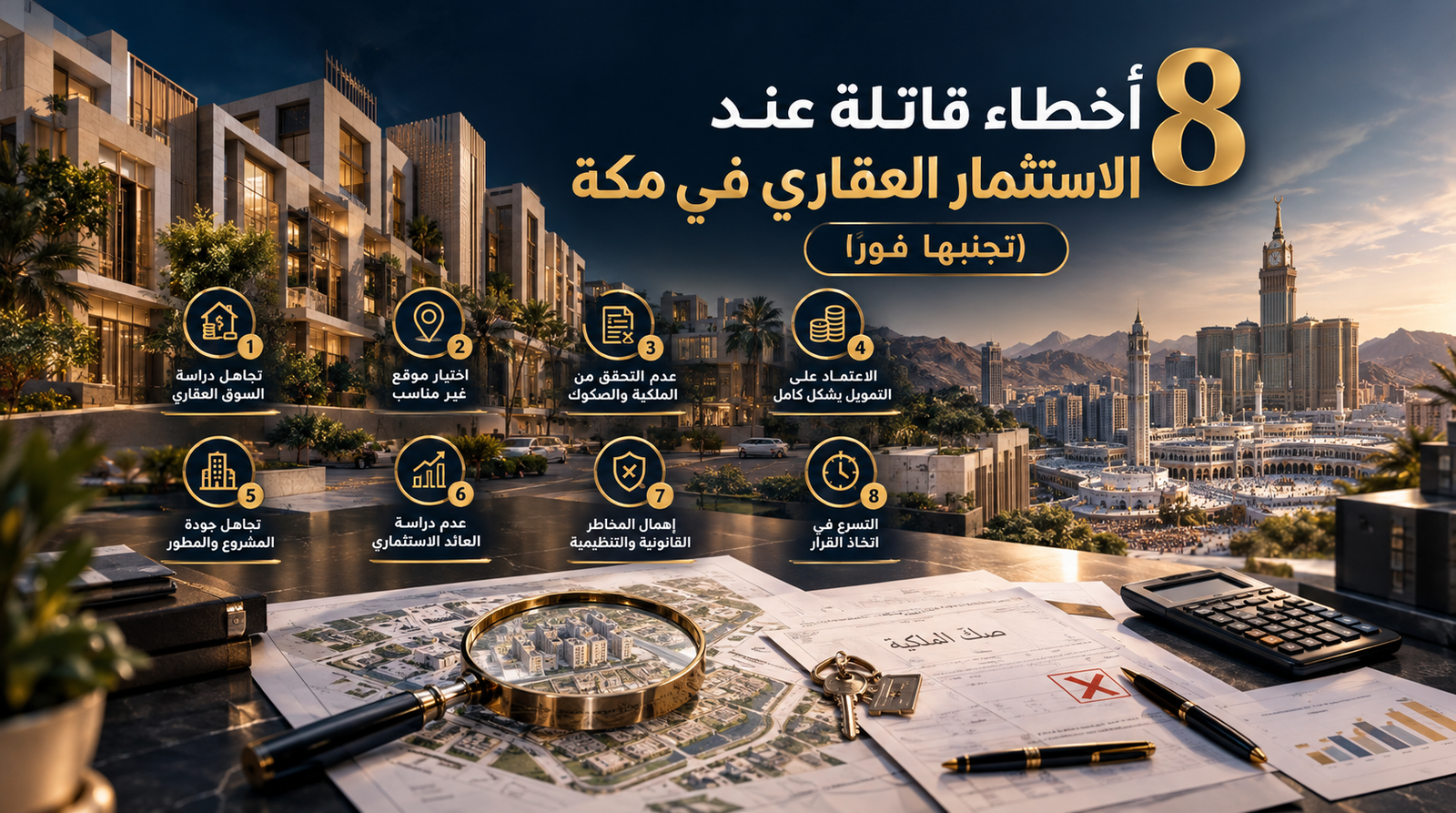 أقوى 8 أخطاء الاستثمار العقاري في مكة (تجنبها قبل الشراء)