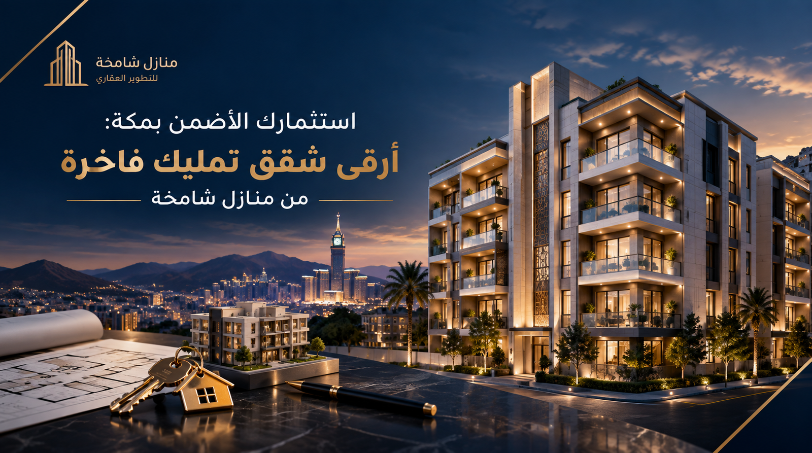 استثمارك الأضمن بمكة شقق تمليك فاخرة بتصاميم حديثة من منازل شامخة